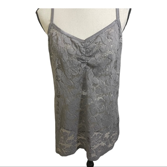 Torrid womens lace grey tank top. Size 1 plus size . Adjustable spaghett… - Picture 2 of 8
